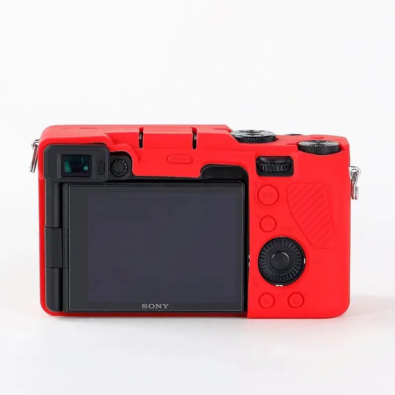 Đầu Họa Tiết Thiết Kế Cao Su Silicone Thân Bao Da Bảo Vệ Khung Da Cho Sony A7C Alpha 7C ILCE-7C Camera Mềm Mại