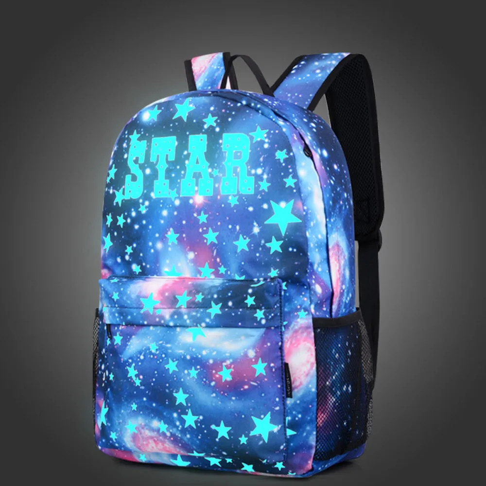 Fashion Canvas Luminous School Bag for Boys Girls High Capacity Schoolbag Mochila Bolsa Travel Backpack Birthday Best Gift