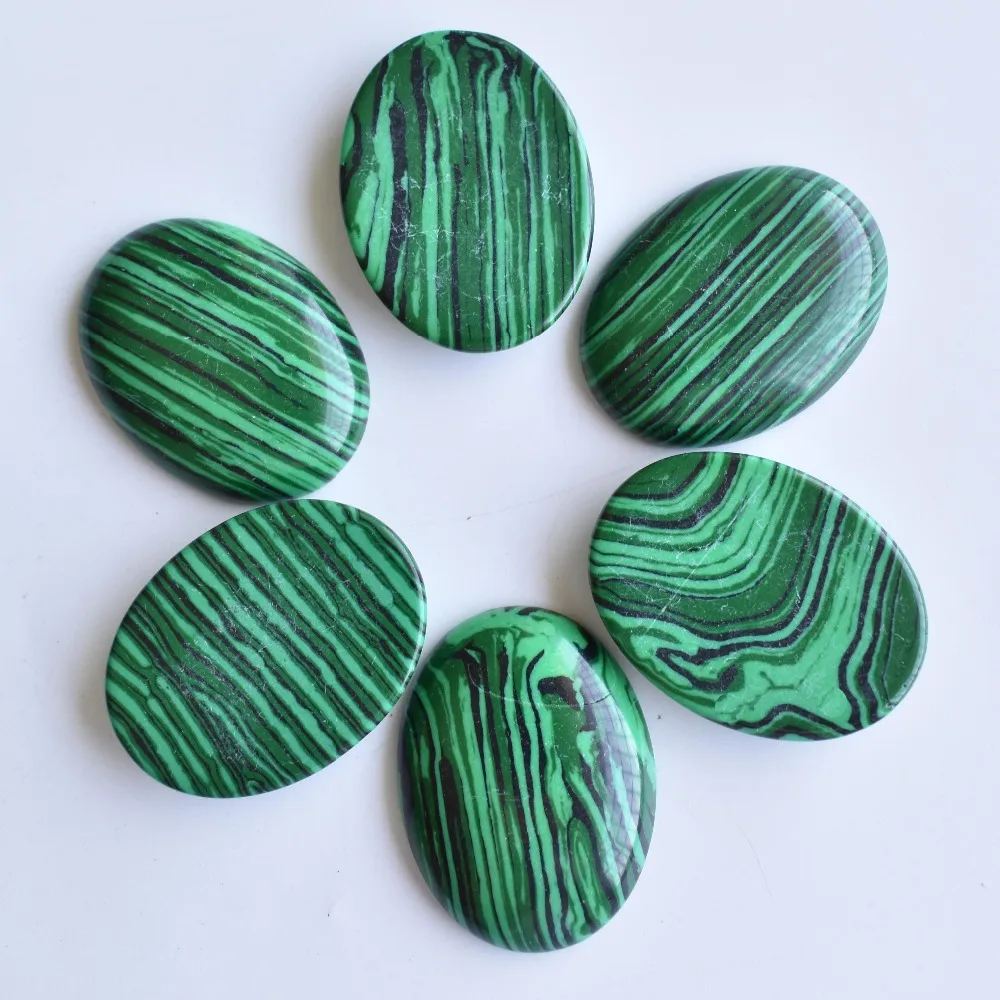 Großhandel 12 Stück/Set modische, sortierte Naturstein-Mischperlen in ovaler Cabochon-Form 30x40mm für DIY-Schmuckzubehör, kostenlos. – Detail 17