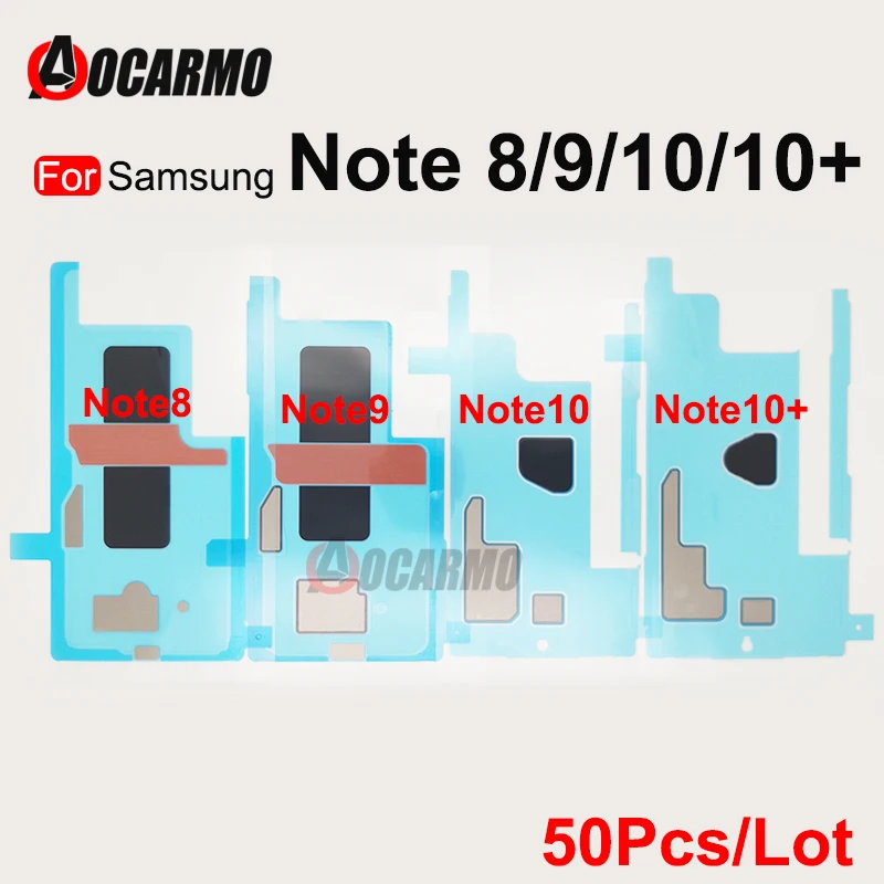 Aocarmo 50Pcs /Lot  Back Glass Cover Adhesive Sticker Glue For Screen For Samsung Note 8 9 10 Plus 10+