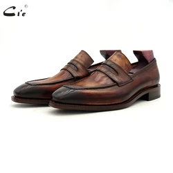 cie Goodyear welted loafer men formal shoes leather sole shoes for men office dress  patina brown business leather loafer 213