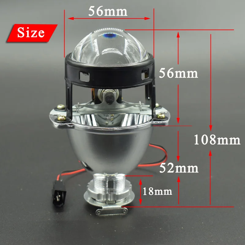 Headlight Lenses 2.0 H1 HID Bi-xenon H4 H7 Projector Metal Lens Mini Gatling Gun Shroud For Car Motorcycle Accessories Retrofit