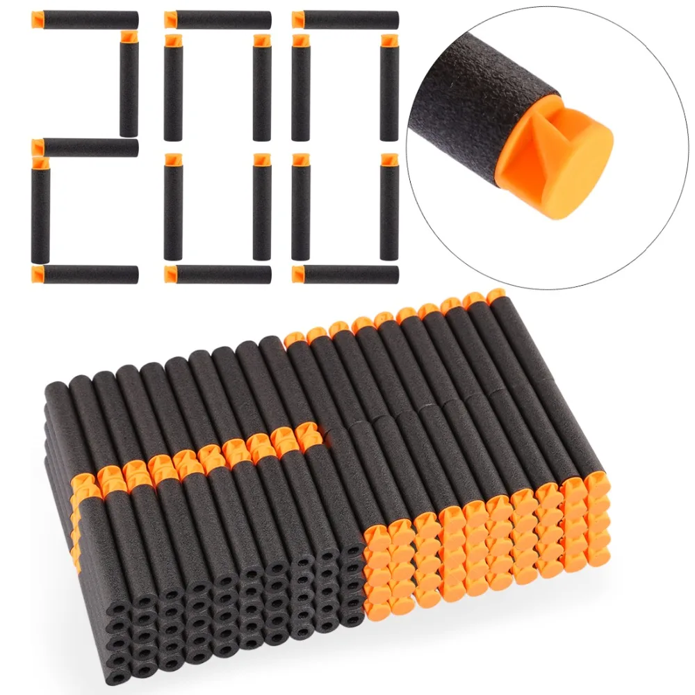 200PCS For Nerf Bullets Soft Flat Head 7.2cm Refill Darts Toy Bullets for Nerf Series Blasters Kid Children Christmas Gifts