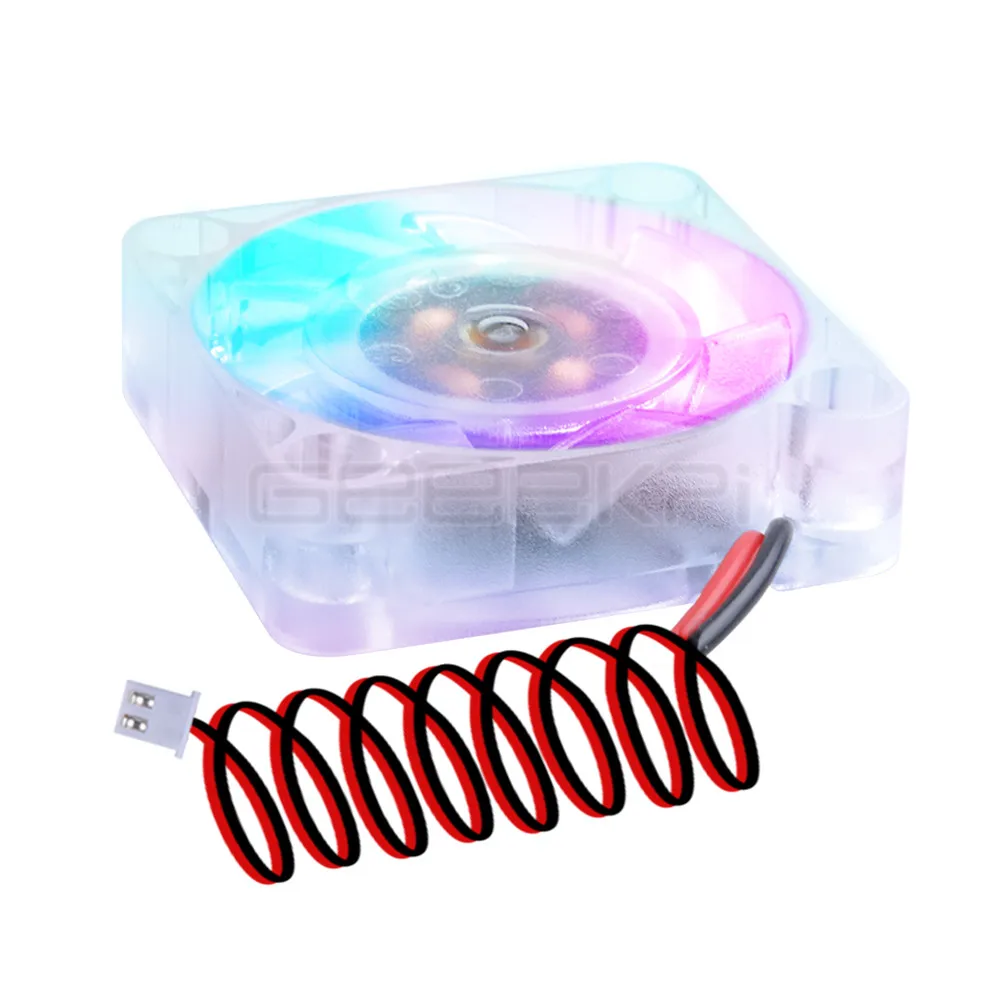 GeeekPi 4 Lots / PCS New 4010 DC 24V  RGB Cooling Fan 40MM 4CM 40*40*10mm Cooling Fan With 1M Cable For 3D Printer