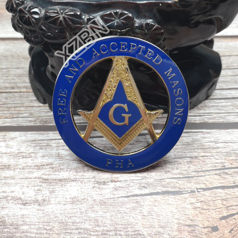 Masonic Car Badge Emblem Freemason BCM2 G  FREE AND ACCEPTED MASON PHA  exquisite paint technique personality decoraction