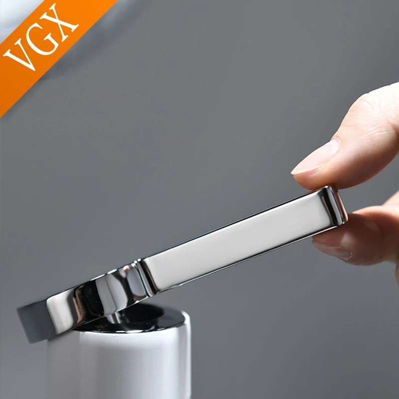 Imagem -05 - Vgx-puxe as Torneiras do Banheiro Misturador da Lavatório Torneira da Pia Lavatório Gourmet Torneira Rotação Quente e Fria Tapware de Latão Guindaste