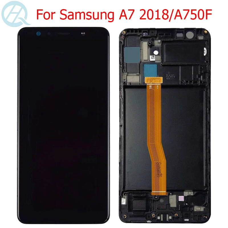 A7 2018 AMOLED LCD For Samsung A7 2018 A750 Display With Frame 6.0