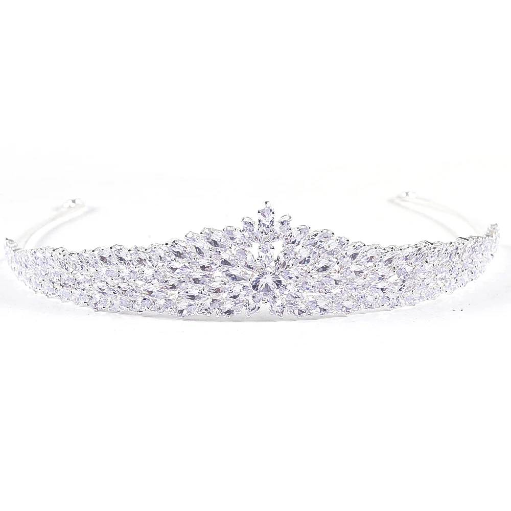 YCDZSWWL Simple Fashion Full Zircon Crowns Wedding Hair Accessories Bride Diadem Shining Headpieces for Birthday, Party