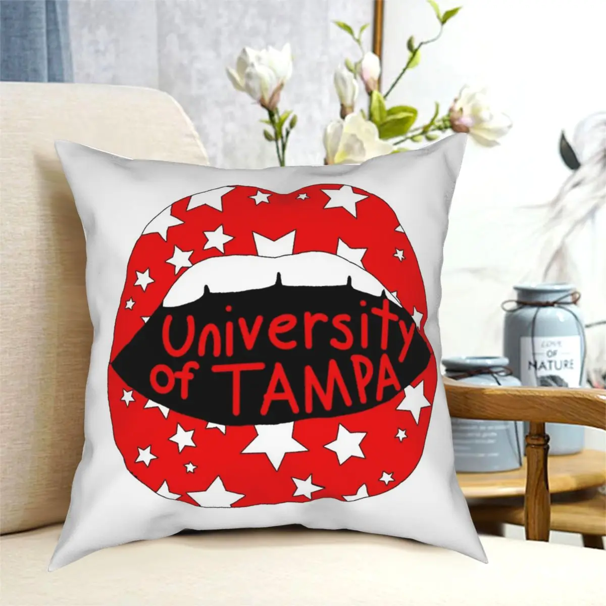 University Of Tampa Pillowcase Polyester Creative Zipper Decorative Pillow Case for Home Cushion Cover 45x45