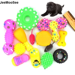 10PCS Random Pet Dog Toy Puppy Cat Vinyl Ball Dog Squeaky Toy Quack Chew Sound Play Fetching Funny Toy For Small Dog