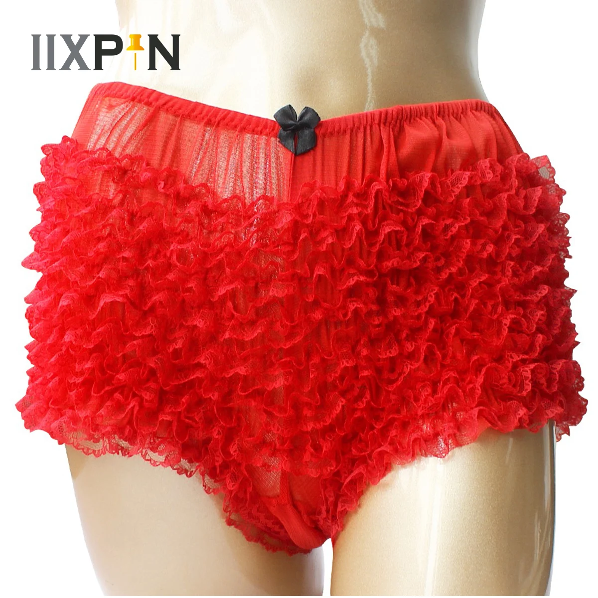 Women Lace Ruffled Bloomers Safety Short Pants Lolita Casual Bow Knickers Panties Bottoming Culottes Basic Panties Underwear