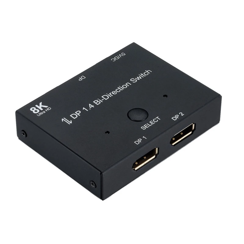 Displayport – commutateur de répartiteur DP 1.4, 2 Ports bidirectionnel 1x2/2x1, commutateur DP1.4 Ultra HD 8K 3D HDR HDCP pour PS4 Xbox HDTV