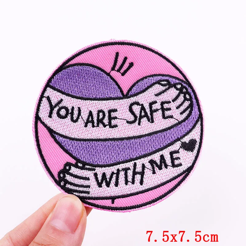 Smash the patriarchy Embroidered Patches On Clothes Applique Cartoon Feminist Patch Iron On Patches For Clothing Letter Badges