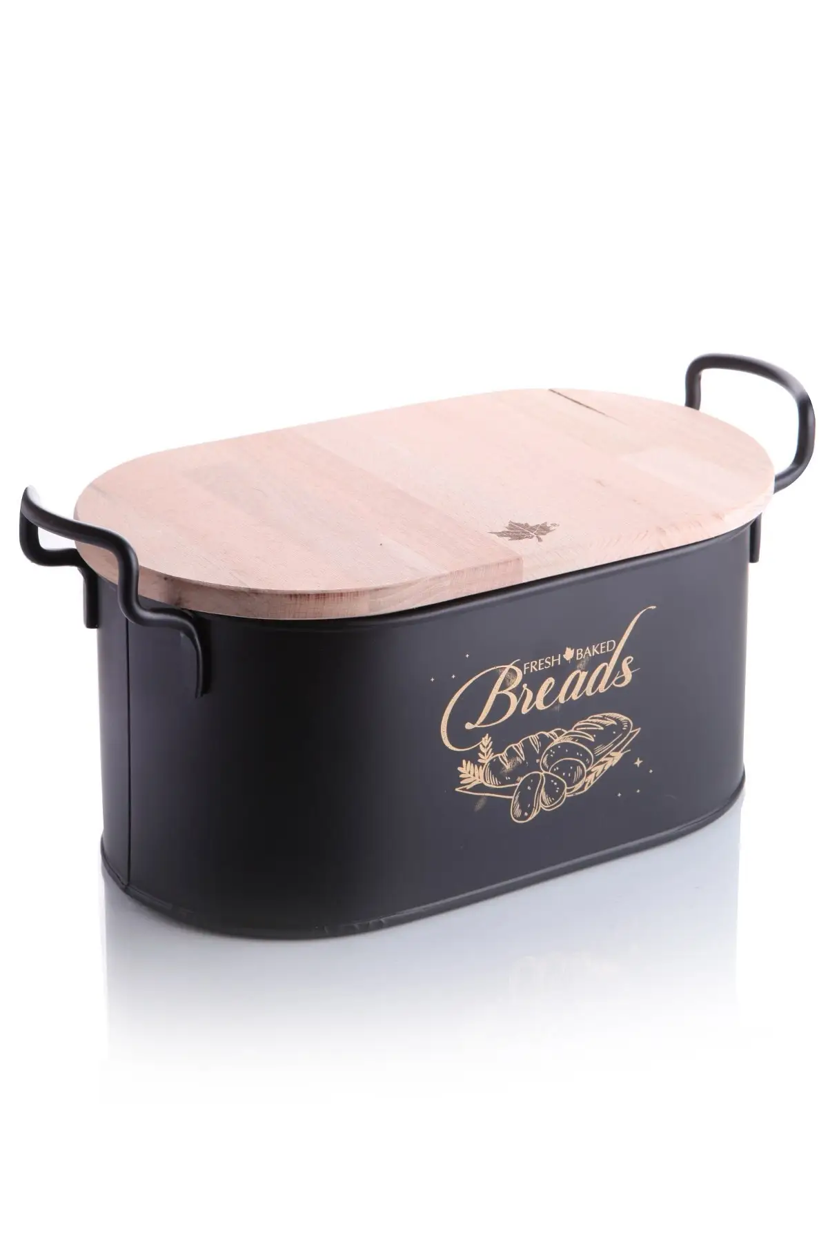 Bamboo Cover Lux Metal Bread Bucket