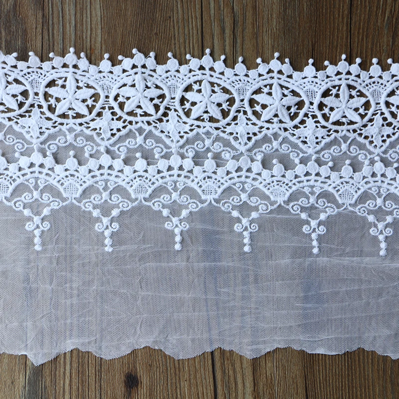 High-quality lace White gauze S65 court rose DIY manual material/clothing textiles lace embroidery /8- 18 cm