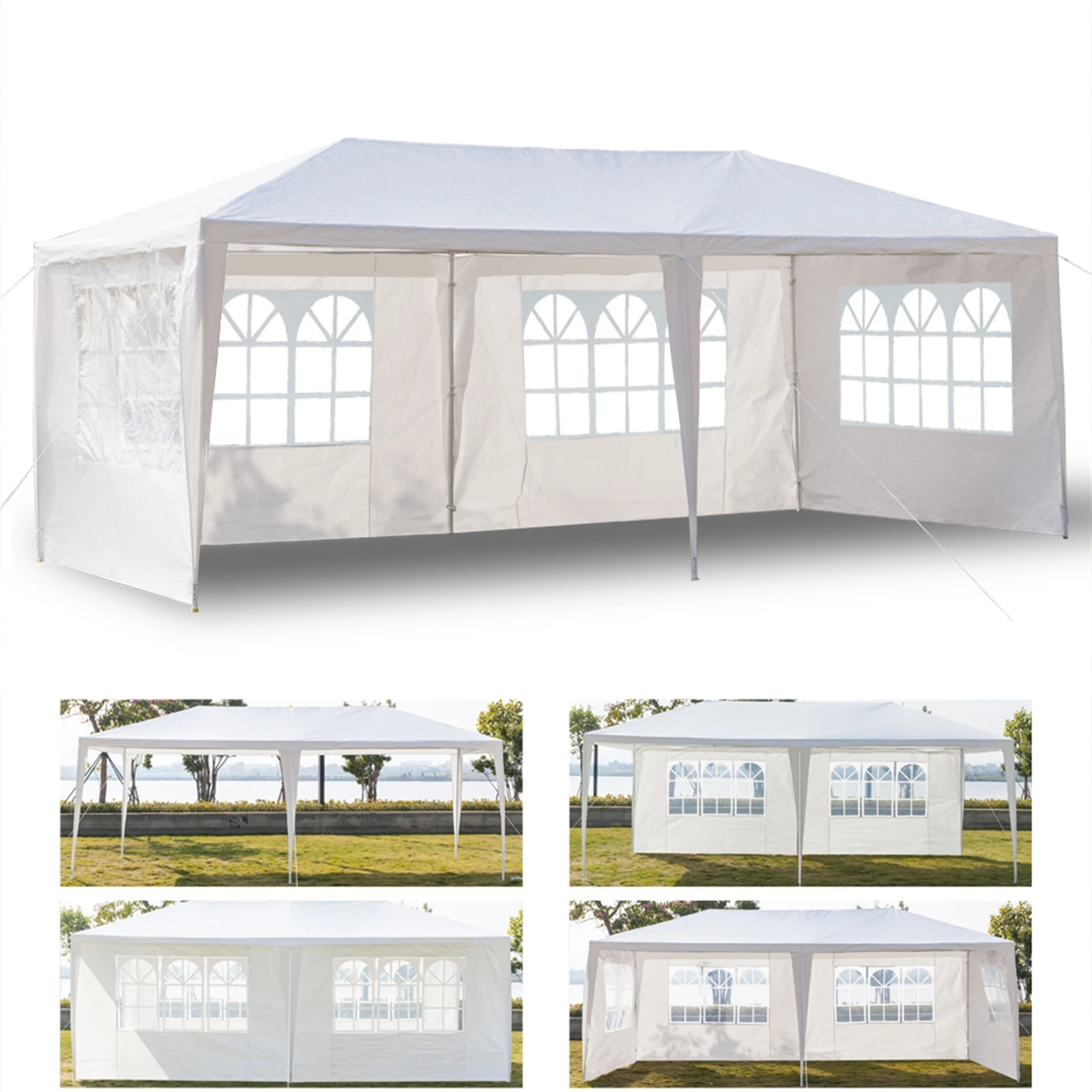 3 x 6m Four Sides Waterproof Tent with Spiral Tubes White Event Tent Wedding Tents for Events Party Tent