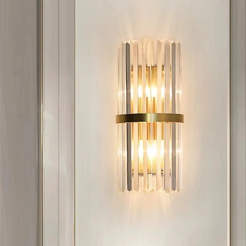 

Modern Wall Sconce Lights Crystal Bedside Dining Living Room Aisle Corridor Stair Lighting Hotel Restaurant Light Glass Lamp