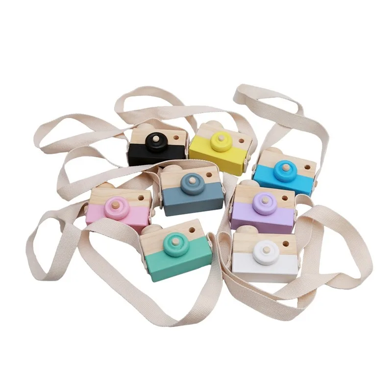 Let's make 1pc Wooden Fashion Camera Pendant Montessori Toys For Children Wooden DIY Presents Nursing Gift Baby Block J0376