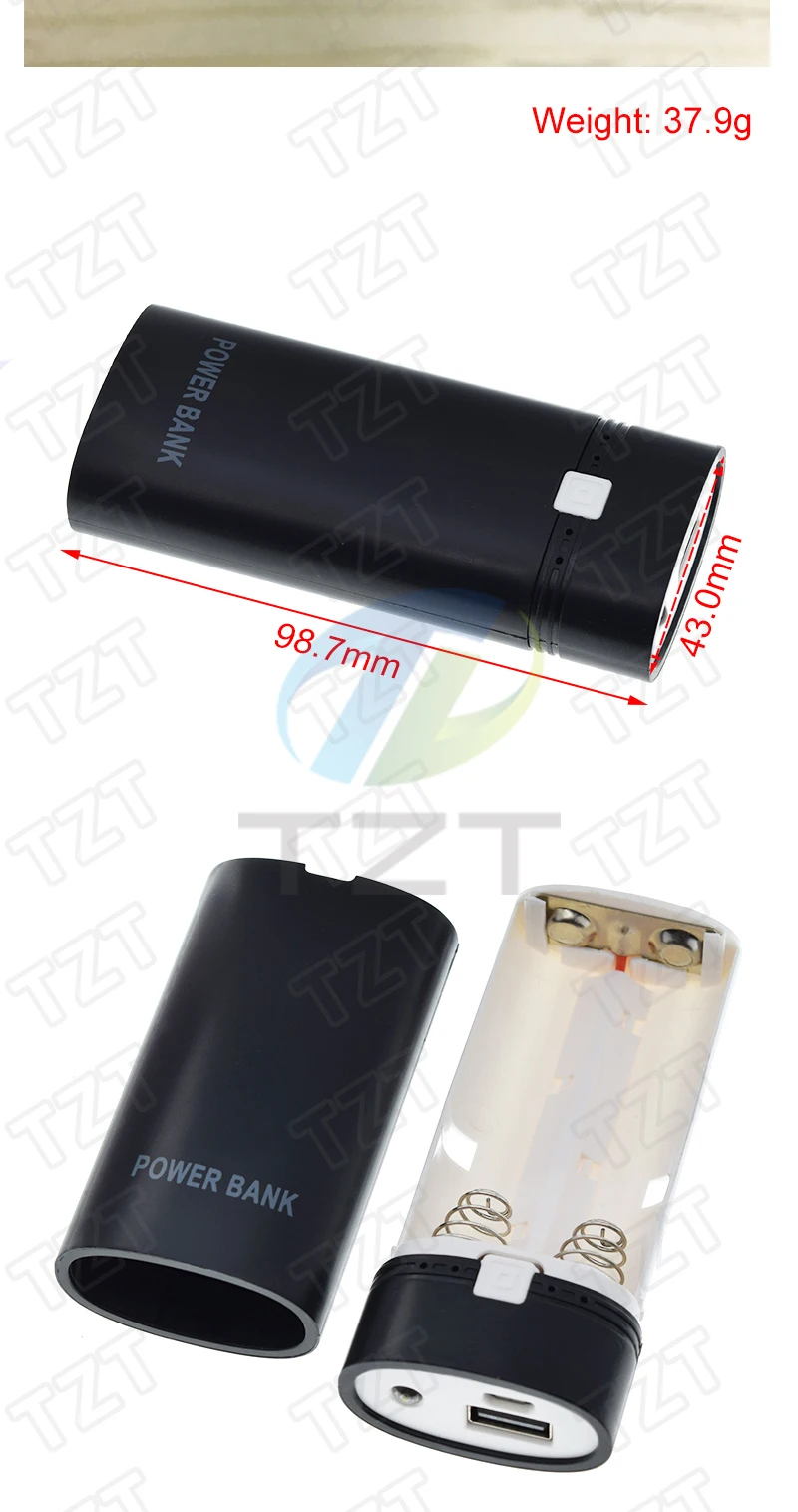 TZT 1/2/5 Stück abnehmbares Design mit Anzeigeleuchte für Smartphone-Powerbank-Gehäuse, Batterie, praktisch für 18650-Batterie – Detail 3