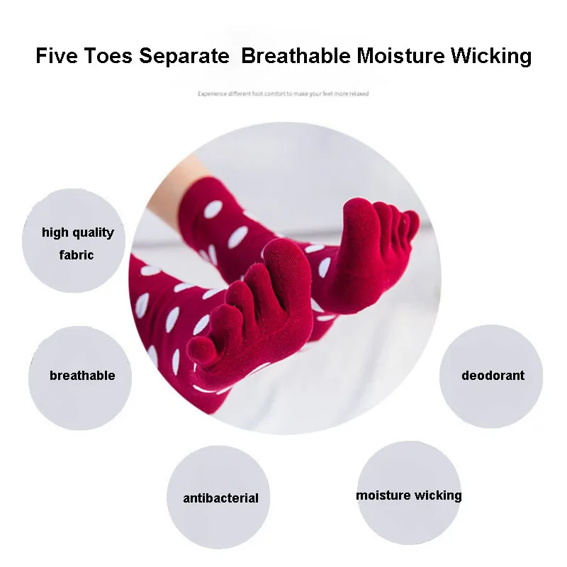 5 Pairs Short Girls Colorful Striped Toe Socks Korean Style Young Women Fashion Five Finger Crew Happy Cotton Socks with Toes