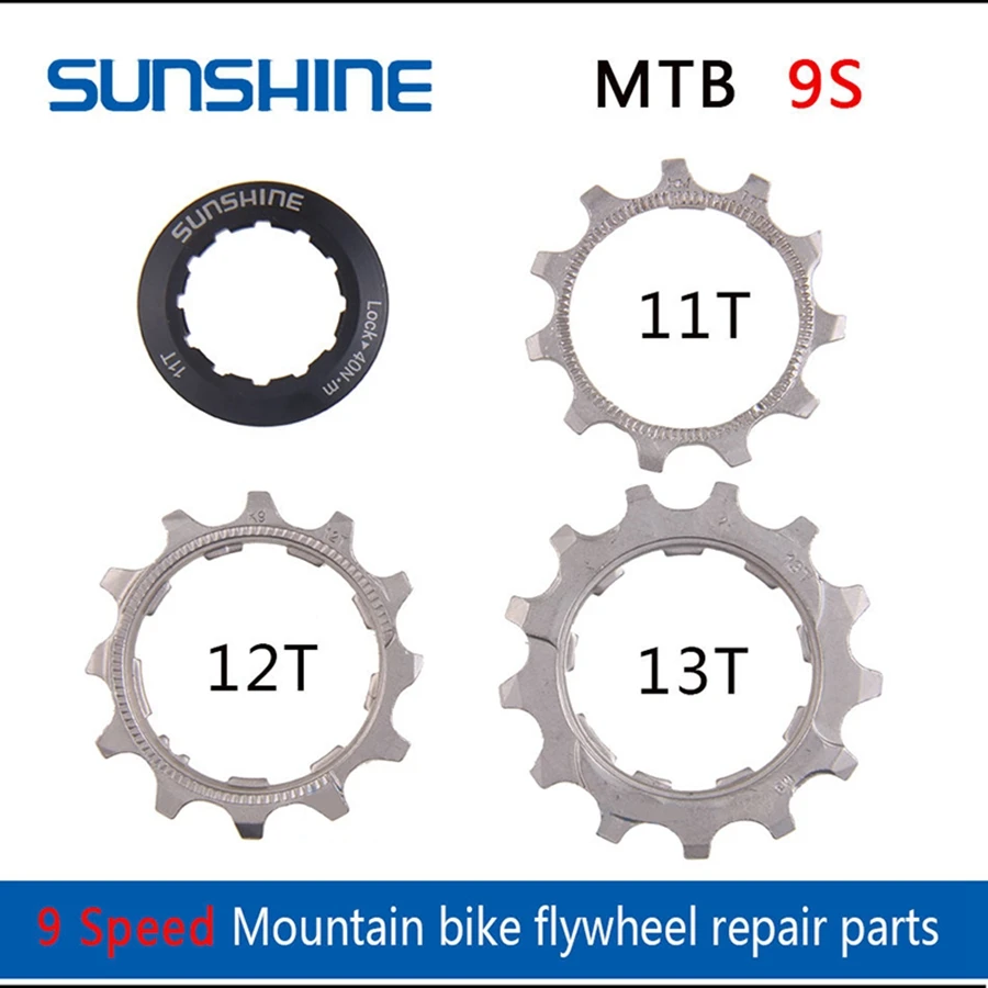 SUNSHINE Bicycle Flywheel Pinion Repair Parts 8/9/10/11/12speed Bike Cassette 11T 12T 13T Bicycle Flywheel Locking Cover General