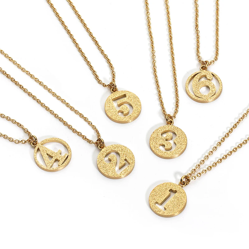 

VAROLE New Arrival Stainless Steel Digital Style Necklace Pendant for Women Gold Color neckalces & Pendants Christmas present