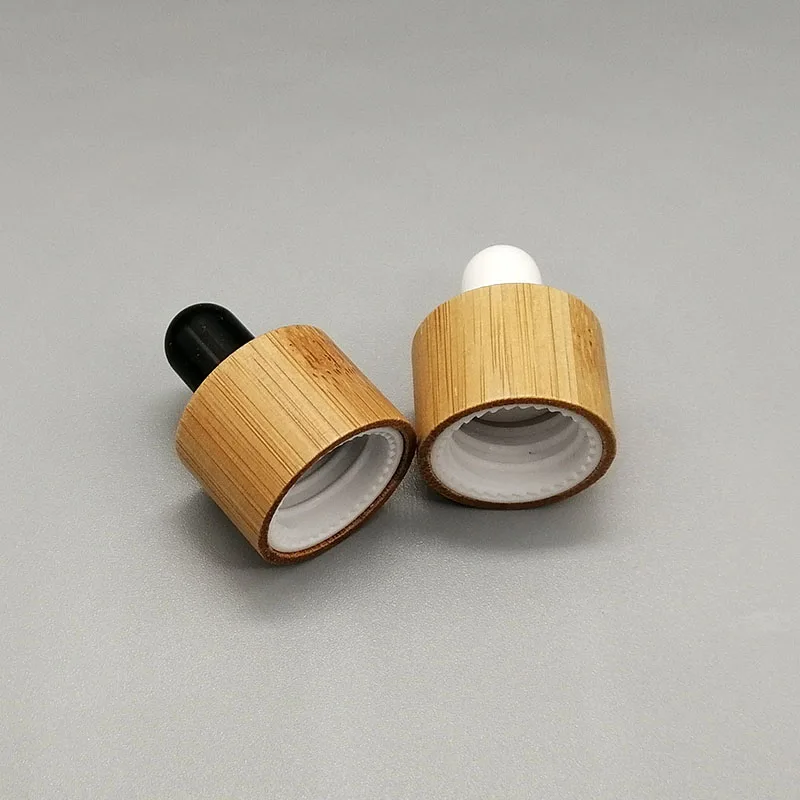 18mm cosmetic glass bottle dropper cap ecofriendly wooden bamboo cover pipetting lid essential oil bottles top 18/415