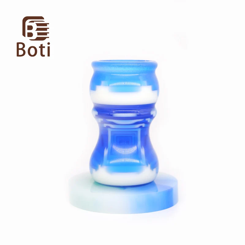Boti – poignée de brosse à barbe, couleur bleue et blanche, fait à la main, pour le nettoyage quotidien
