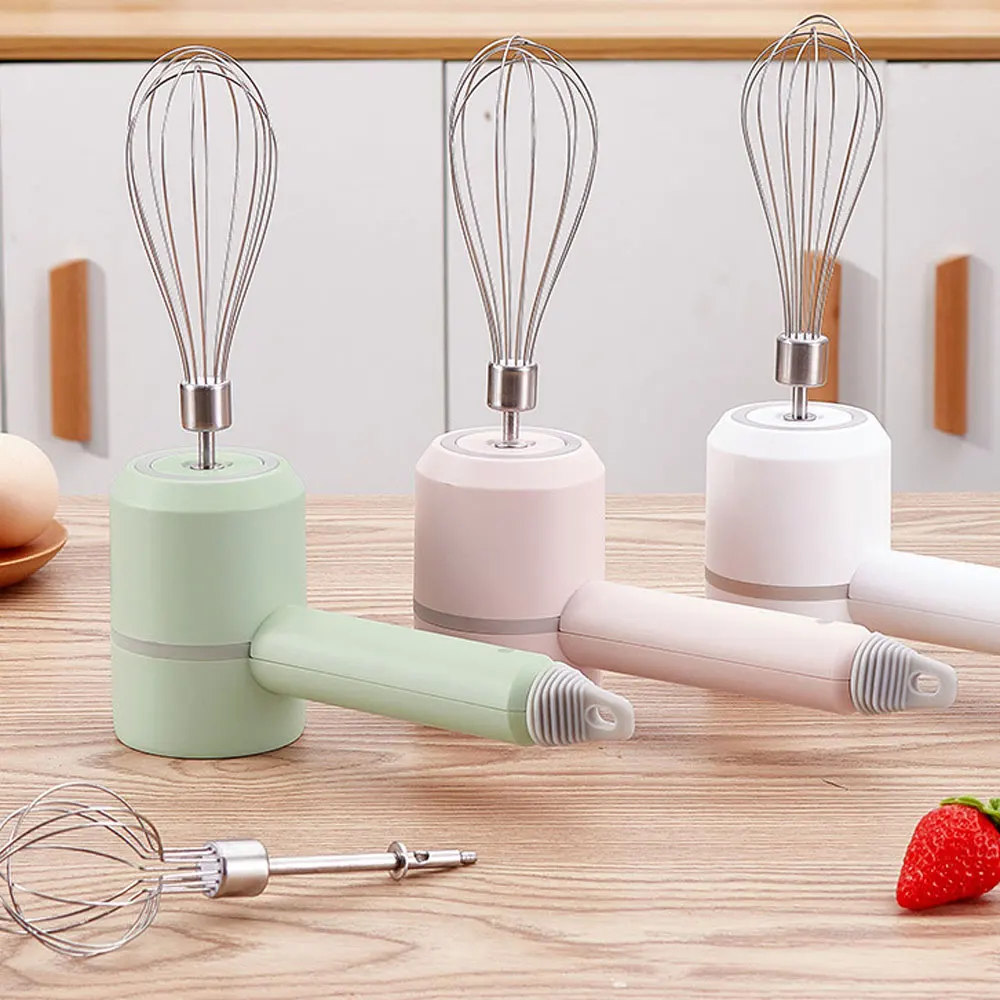 Food Mixer USB Wireless Portable Handheld Electric Kitchen Blender 3 Speeds High Power Dough Blender Egg Beater Hand Mixer