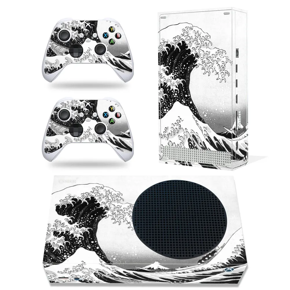 GAMEGENIXX Skin Sticker Waves Design Removable Cover PVC Vinyl Compatible with X-box Series S Console and 2 Controllers