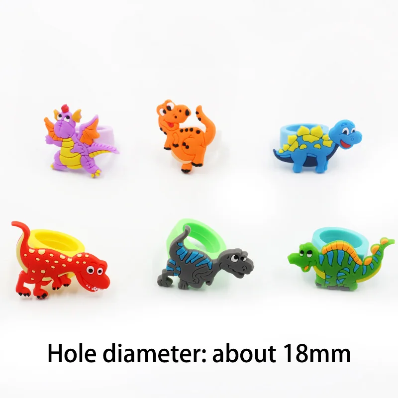 10pcs Cute Cartoon Kids Dinosaur Rings Set