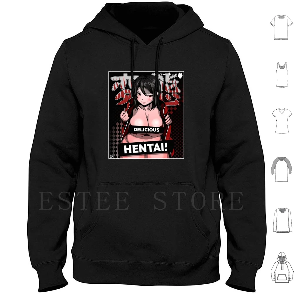 

Delicious Hentai!-Lewd Sexy Anime And Manga Face Clothing For Geeks Hoodies Long Sleeve Delicious Hentai Hentai