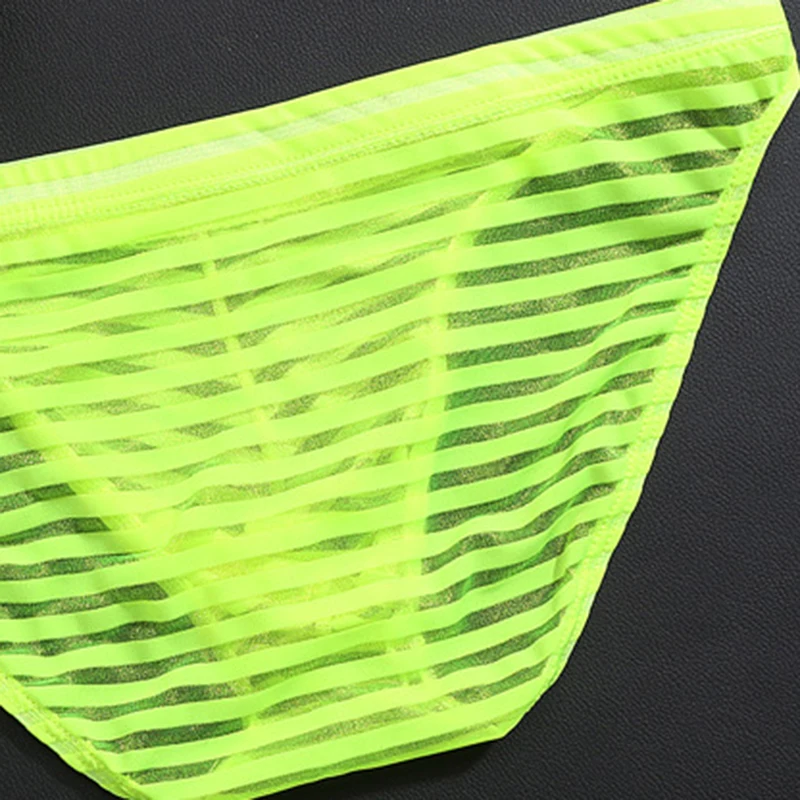 Erotic Briefs Mesh Transparent Brief Ice Silk See-through Seamless Low Waist Underwear Men Sexy Teas Panties Underpants