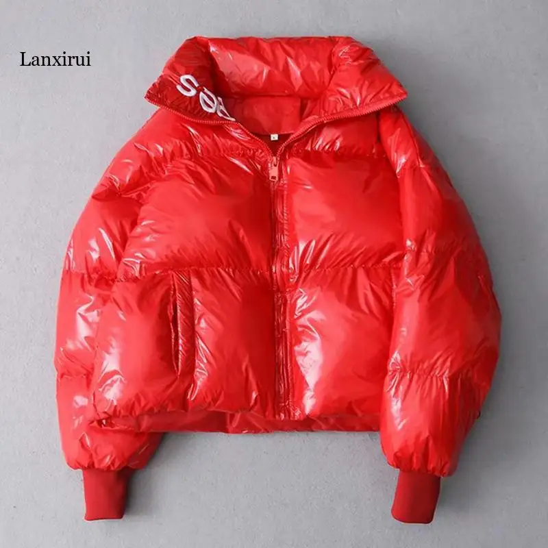 Winter Glossy Down Parka women\'s Waterproof Coat Embroidery jacket large size Loose Winter Warm Thick Parka Women Jacket