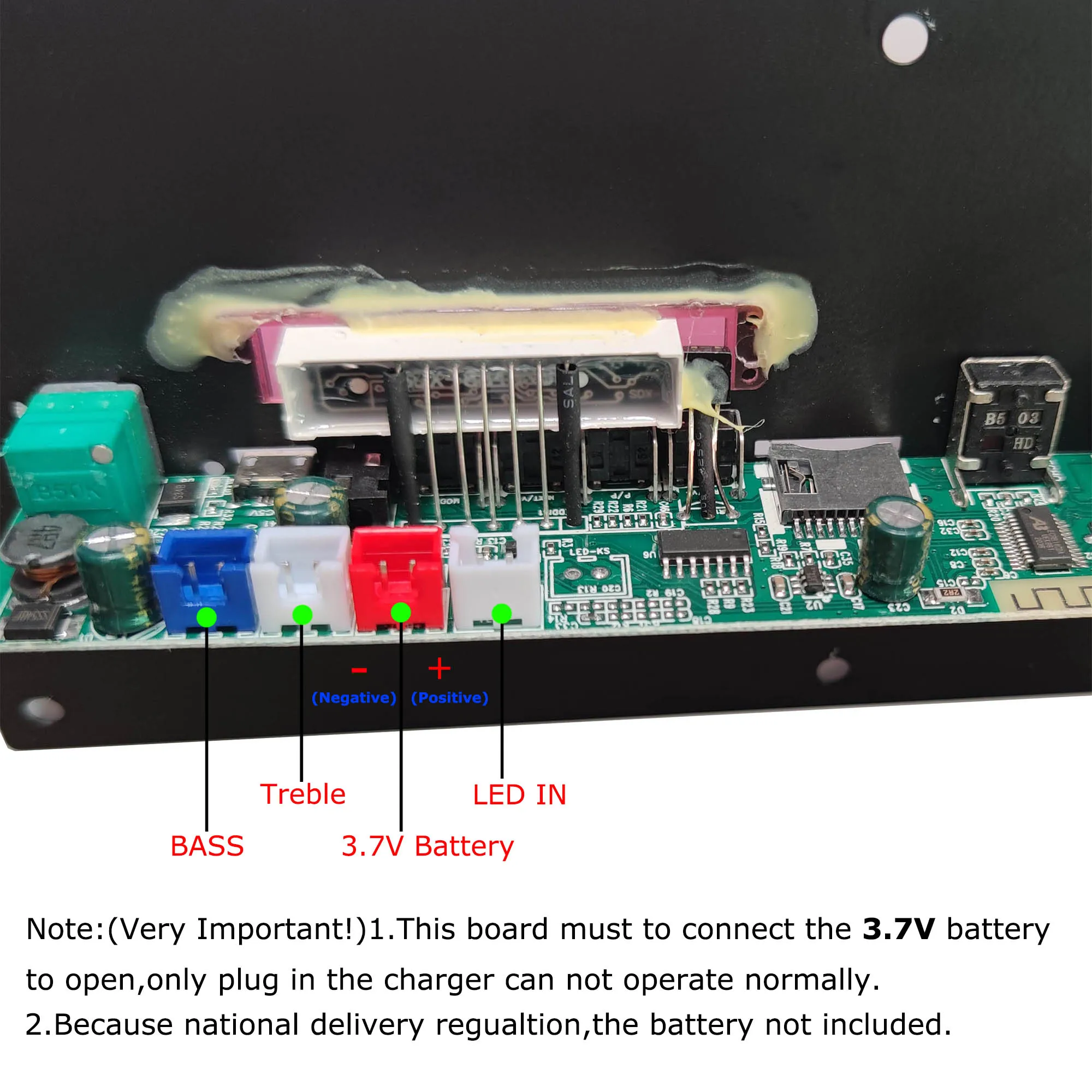 3.7 V  Amplifier Board Square Dance Speaker Amplifier Support Bluetooth AUX TF-Card U-Disk Recording 5-8Inch Speaker