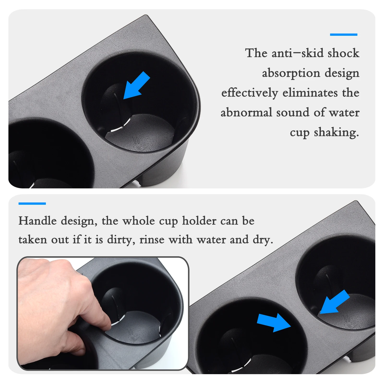 Smabee Anti-Slip Shock-absorbing Cup Holder for Toyota Hilux SR5 4x4 2015 - 2022 REVO Accessories Central Control Storage Box