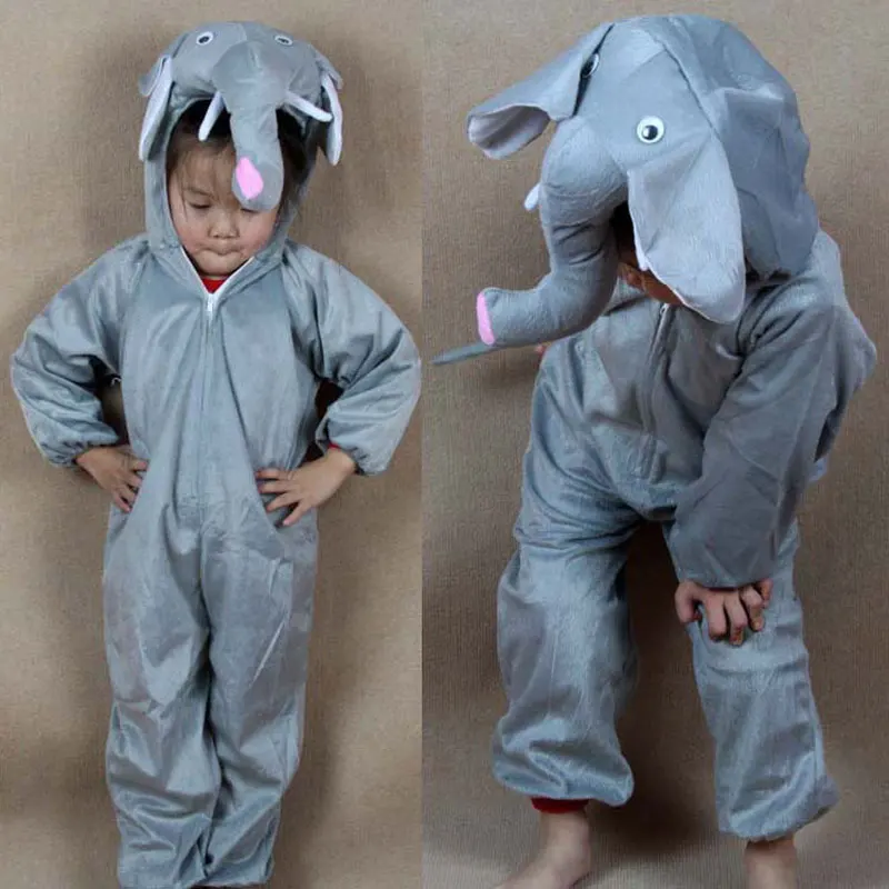 Kids Girls Boys Cartoon Animals Costumes Performance Jumpsuit Elephant Childrens Day Halloween Cosplay Costume