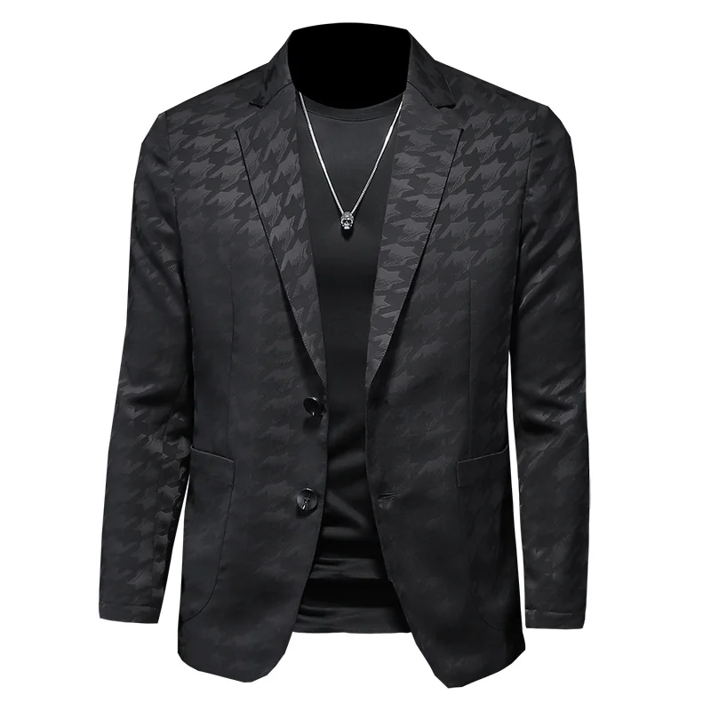 

High Quality New Arrival Black Blazer Man New Suit Jacket Autumn Casual Male Single Breasted Size M-L-XL-2XL-3XL