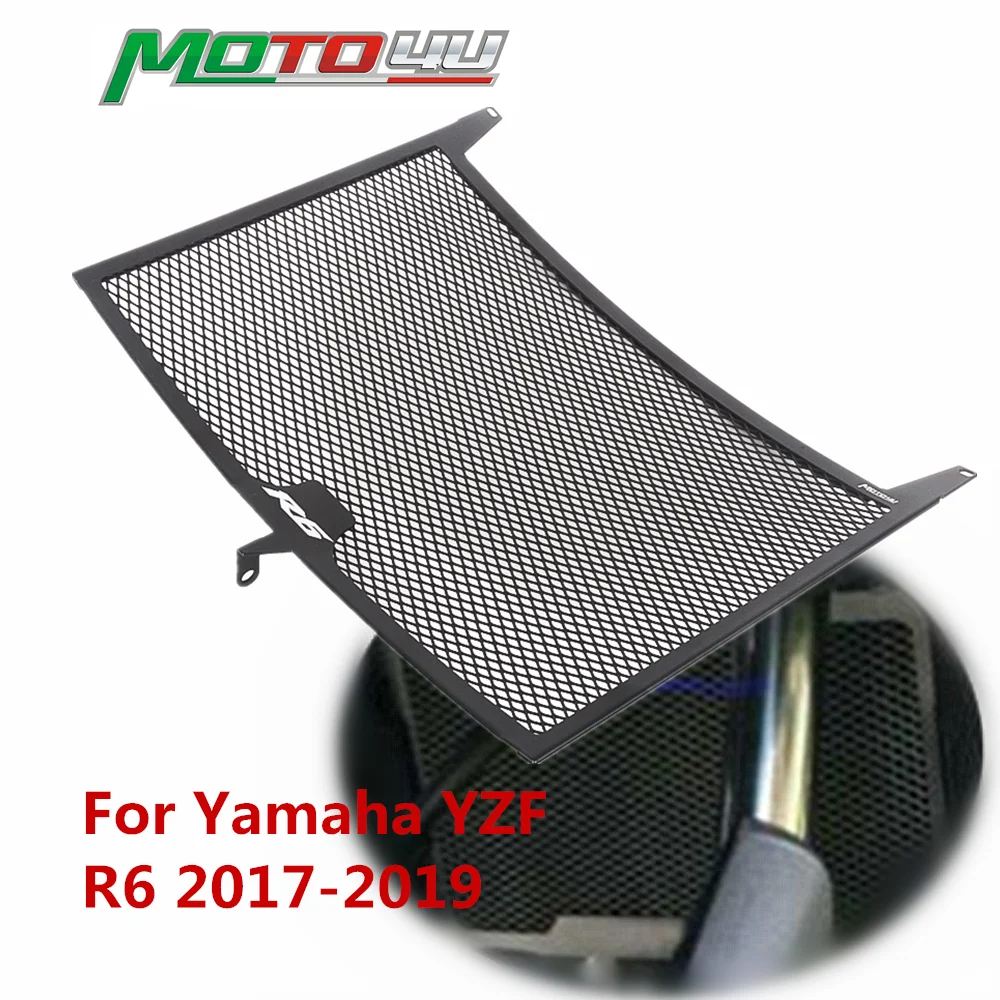 

Aluminum Motorcycle Radiator Grille Guard Protective Cover Black For Yamaha YZF R6 2017 2018 2019