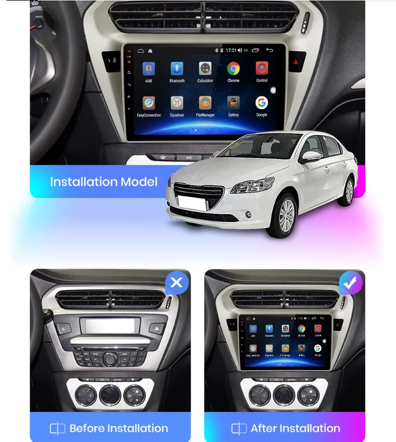 6G+128G Android 10.0 For PEUGEOT 301 Citroen Elysee 2014 - 2016 Car Radio Multimedia Video Player GPS 2 din dvd built-in carpaly