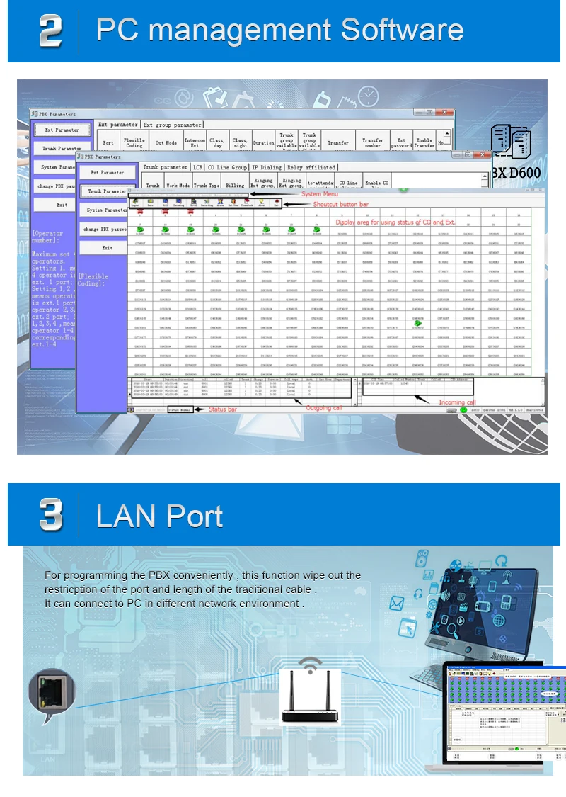 Imagem -06 - Exceltel-sistema de Telefone com 80 Extensões Programação Fácil Pbx