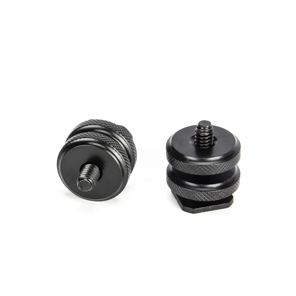 Metal Camera Hot Shoe Mount to 1/4inch screw Adapter With Double Layer for Camera Head Microphone Mic Mount Bracket