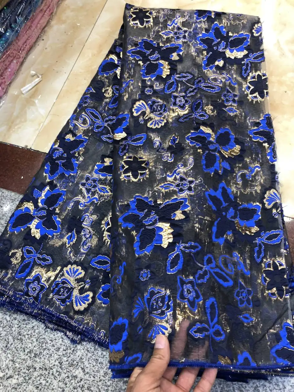 قماش دانتيل تول نيجيري أفريقي، جودة عالية، تطريز، فساتين حفلة موسيقية الأورجانزا، ترتر الخياطة، أحدث، 2025، PS0022، 5 ياردات