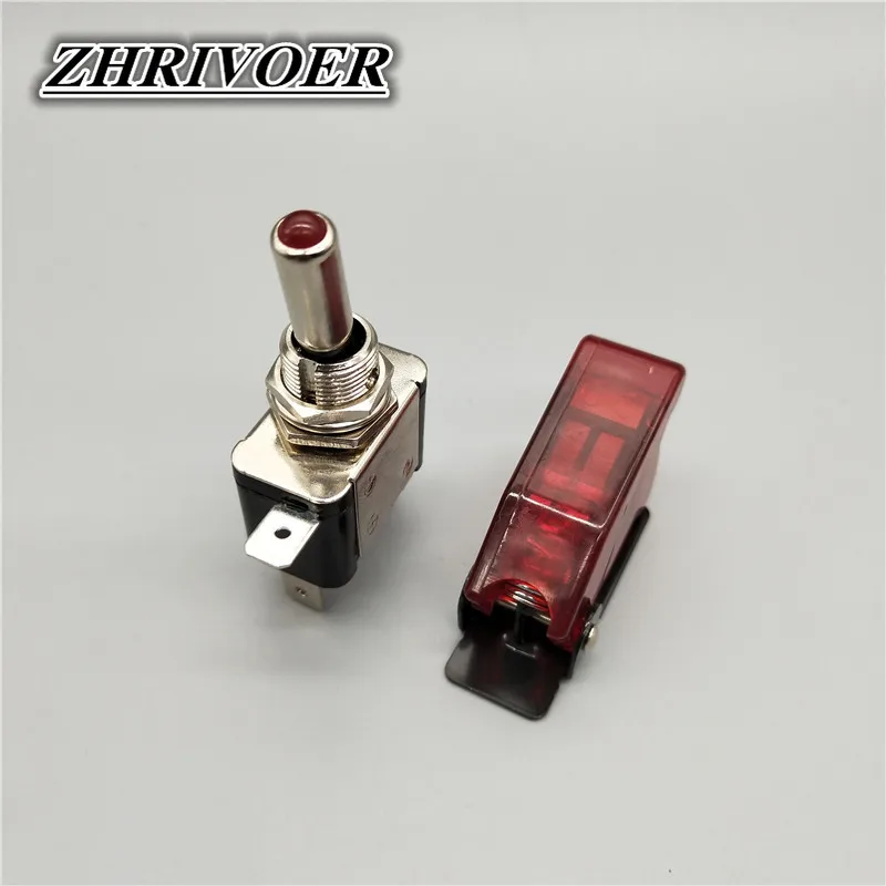 Auto Car Boat Truck Illuminated Led Toggle Switch With Safety Aircraft Flip Up Cover Guard Red Blue Green Yellow White 12V20A