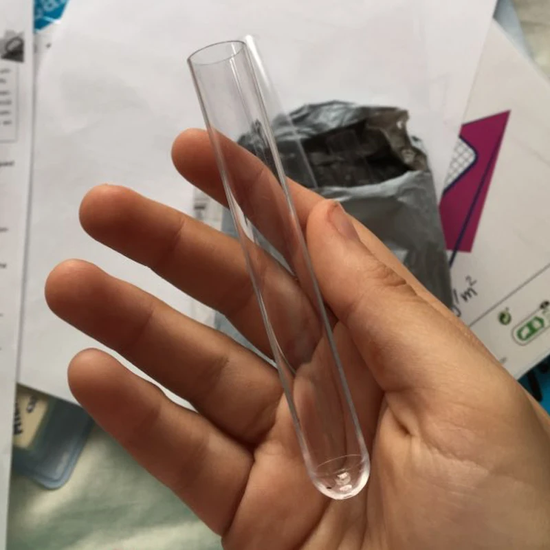 100pcs/lot 12*100mm Clear Plastic Test tube with Cork Transparent Test-tube