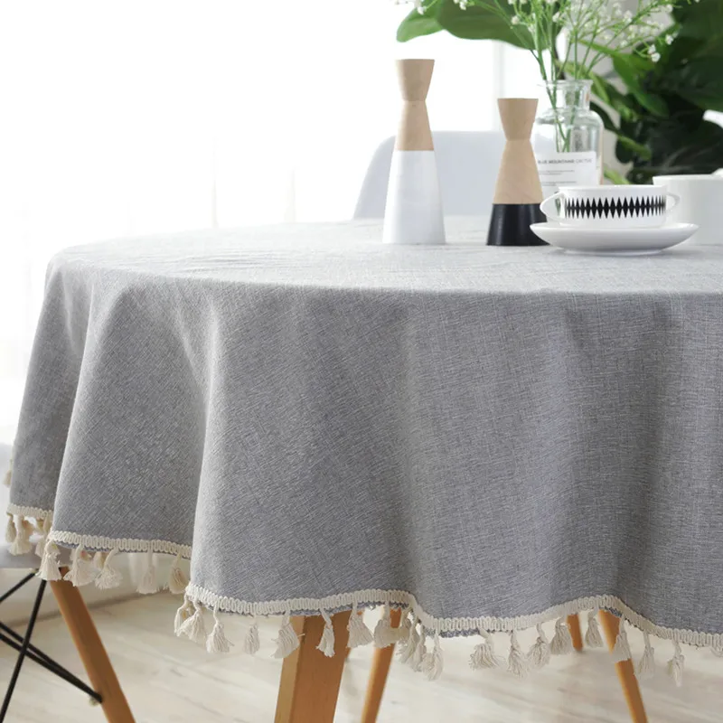 

ROUND TABL CLOTH Blue Table Cover Circle Linen Tablecloth for Round Dining Table Tablecloth for Table