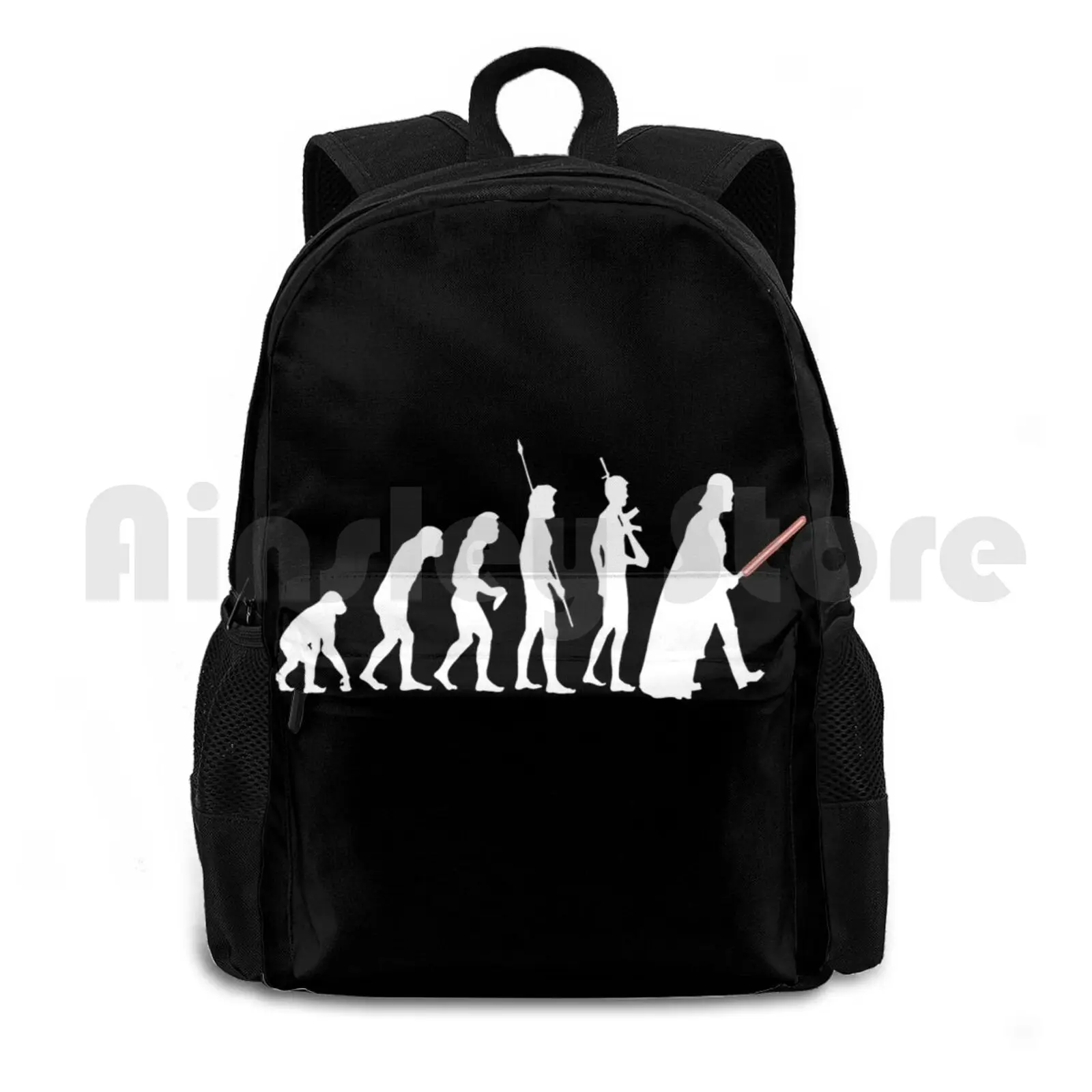 The Dark Side Of Evolution-White Outdoor Hiking Backpack Riding Climbing Sports Bag Evolution Geek Top Funny Evo Luti On