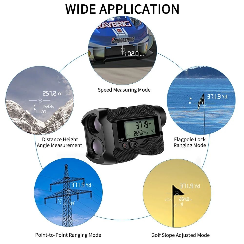 Imagem -04 - Mileseey-dual Display Golf Rangefinder com Estojo Protetor Mini Telescópio Medidor de Medida para Esporte Caça Pf3s Pf260