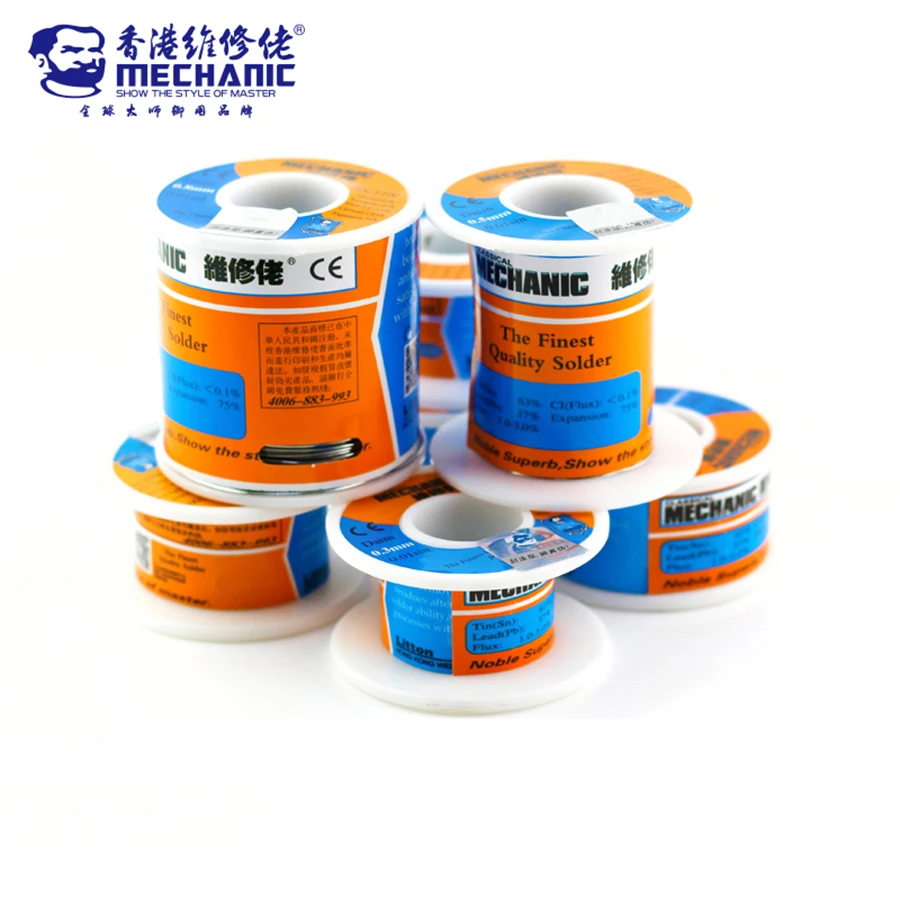 MECHANIC 100g  HX-T100 High Purity Low Melting Point Solder Wire Sn63% Pb37% 0.3/0.4/0.5/0.6/0.8/1.0/1.2mm Tin 1%~3% 183C