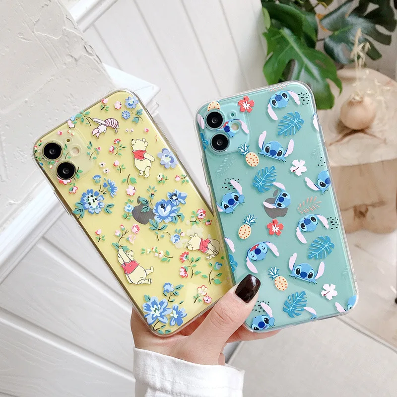 Disney Stitch Phone Case for Apple IPhone 7 8 SE2 7Plus 8Plus XS Max 11 Pro 12 Pro TPU Phone Back Cover Cute Cartoon Shell Gifts